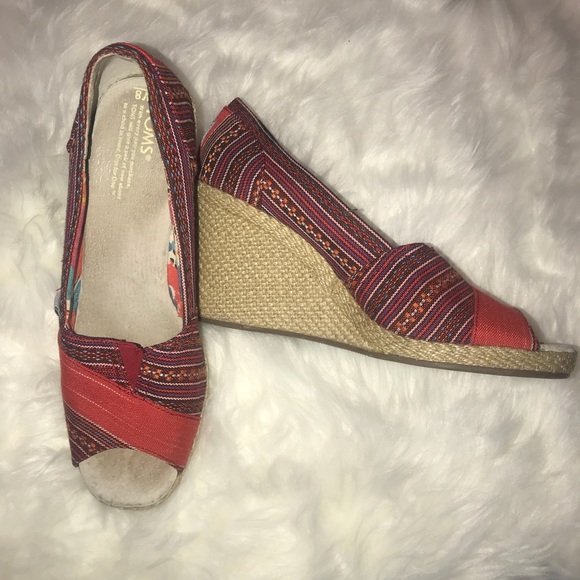 Toms Shoes - Toms Wedge Sandals Size 8